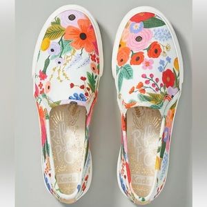 Rifle Paper Co x Keds Garden Party slip on sneakers.